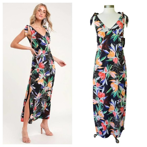 Lulu's Dresses New Lulus Beloved Becky Tropical Hawaiian Floral